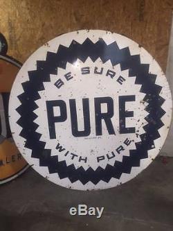 Original Vintage Pure Gas Porcelain Sign