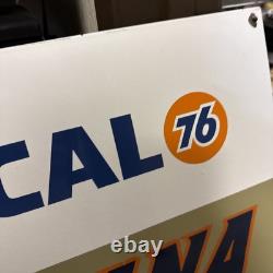Original vintage Unocal Union 76 Outboard Fuel Gas And Motor Oil Porcelain Sign