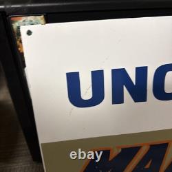 Original vintage Unocal Union 76 Outboard Fuel Gas And Motor Oil Porcelain Sign