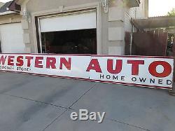 Outstanding 25 FOOT Vintage Porcelain Western Auto Sign
