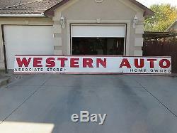 Outstanding 25 FOOT Vintage Porcelain Western Auto Sign