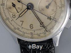 Oversized 3x signed vintage 1950s HELBROS fly-back chronograph mechanical watch