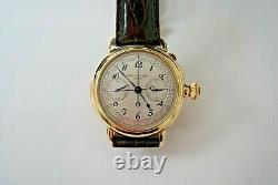 Patek Philippe Antique Split Second Chronograph 18k Gold 44 MM Triple Sign Look