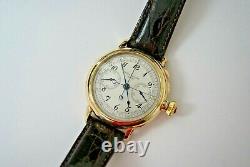 Patek Philippe Antique Split Second Chronograph 18k Gold 44 MM Triple Sign Look