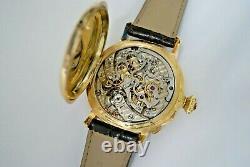 Patek Philippe Antique Split Second Chronograph 18k Gold 44 MM Triple Sign Look