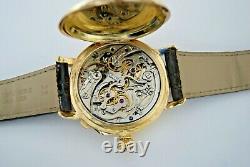 Patek Philippe Antique Split Second Chronograph 18k Gold 44 MM Triple Sign Look