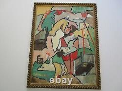 Peterson Oil Painting Vintage Abstract Expressionism Modernism Cubist Cubism