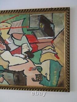 Peterson Oil Painting Vintage Abstract Expressionism Modernism Cubist Cubism