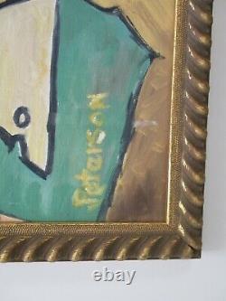 Peterson Oil Painting Vintage Abstract Expressionism Modernism Cubist Cubism