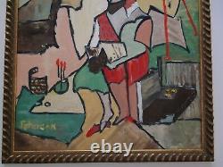 Peterson Oil Painting Vintage Abstract Expressionism Modernism Cubist Cubism