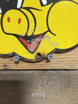 Piggly Wiggly Vintage Porcelain Sign Gas & Oil Diecut Pig Soda Food Store Market