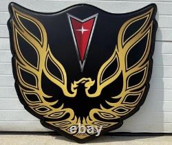 Pontiac Firebird Trans Am Hood Sign 35 Vintage Style Wall Decor Black