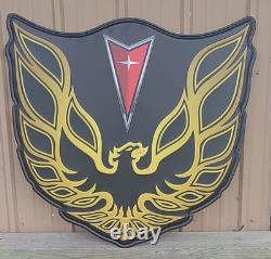 Pontiac Firebird Trans Am Hood Sign 35 Vintage Style Wall Decor Black