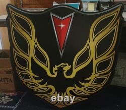 Pontiac Firebird Trans Am Hood Sign 35 Vintage Style Wall Decor Black