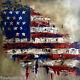 Pop Art Abstract Vintage American Flag Painting Patriot Canvas Print Fidostudio