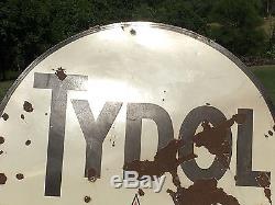 RARE ORIGINAL Vintage 6 Ft. TYDOL FLYING A PORCELAIN pole sign GAS oil Station