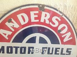 RARE ORIGINAL Vintage ANDERSON PRICHARD MOTOR FUELS PORCELAIN sign GAS oil DSP