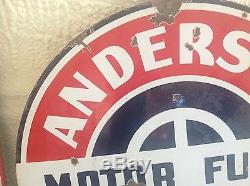 RARE ORIGINAL Vintage ANDERSON PRICHARD MOTOR FUELS PORCELAIN sign GAS oil DSP