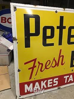 RARE ORIGINAL Vintage PETER PAN FRESH BREAD Sign LARGE PORCELAIN SSP