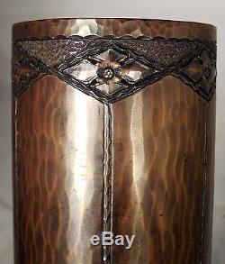Rare Vintage Signed Roycroft Hand Wrought Copper Vase Arts & Crafts Stickley