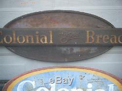 Rare Vtg General Store Door Push Pull Colonial Bread Signs Restaurant Decor