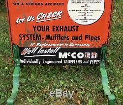 RARE Vintage 1946 McCord Radiator Mfg. Co. Mufflers Pipes Dealer Sidewalk Sign