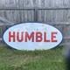 Rare Vintage 8' Humble Motor Oil Gas Station Advertising Sign Porcelain Texas
