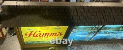 RARE Vintage HAMM'S BEER SCENE-O-RAMA With CLOCK CAMPFIRE WATERFALL MOTION SIGN