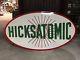 Rare Vintage Hicks Atomic Dsp Porcelain Pole Sign Gas Oil Station