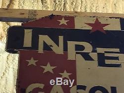 RARE! Vintage INRECO GASOLINE Sign GAS oil TEXAS Company Station OLD ANTIQUE