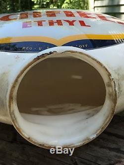 RARE Vintage Original RICHFIELD ETHYL Milk Glass Body Gas Station Globe Sign