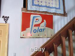RARE Vintage POLAR Beverage Polar Bear Soda Sign 48x36