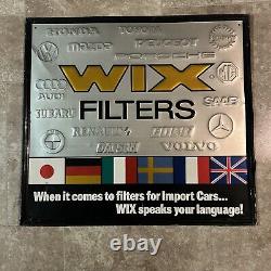 RARE. Vintage Wix Foreign Car Filters Stamped Aluminum Advertising Sign 26x24