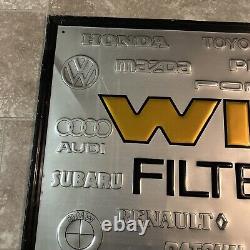 RARE. Vintage Wix Foreign Car Filters Stamped Aluminum Advertising Sign 26x24