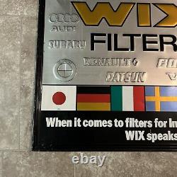 RARE. Vintage Wix Foreign Car Filters Stamped Aluminum Advertising Sign 26x24