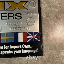 RARE. Vintage Wix Foreign Car Filters Stamped Aluminum Advertising Sign 26x24