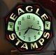 Rare Eagle Stamps Neon Clockart Decovintage Original Advertising
