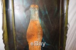Rare Large Vintage 1920's Whistle Orange Soda Pop Bottle 38 Metal Sign