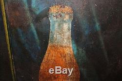 Rare Large Vintage 1920's Whistle Orange Soda Pop Bottle 38 Metal Sign