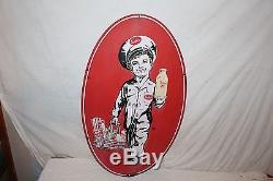 Rare Large Vintage 1957 Arden Milk Eggs Butter Gas Oil 36 Porcelain Metal Sign