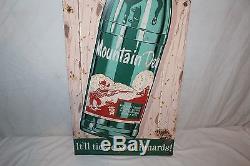Rare Large Vintage 1967 Mountain Dew Soda Pop Bottle 54 Embossed Metal Sign