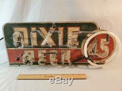 Rare Original Vintage Dixie Beer 45 Neon Sign Working New Orleans Beautiful