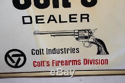 Rare Vintage 1950's Colt's Dealer Gun Store Hunting 25 Lighted Clock SignWorks