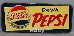 Rare Vintage 1954 Drink PEPSI-COLA Bottlecap Advertising Pressed Steel Sign