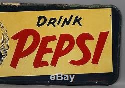 Rare Vintage 1954 Drink PEPSI-COLA Bottlecap Advertising Pressed Tin Sign