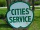 Rare Vintage 6' Cities Service Double Sided Porcelain Sign (local Pickup Mich.)