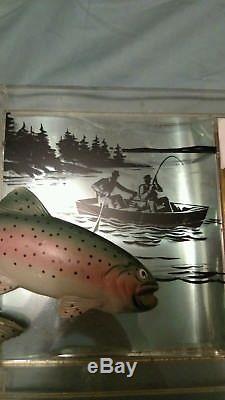 Rare Vintage FALSTAFF Beer Brewing Company Sign Fishing Hunting Trout Duck