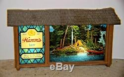 Rare Vintage Hamm's Motion Beer Sign Scene-O-Rama 1960's Canoe & Waterfalls