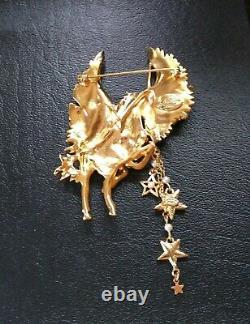 Rare Vintage Kirks Folly Signed Cloudwalker Unicorn/pegasus Pin Brooch