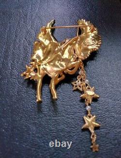 Rare Vintage Kirks Folly Signed Cloudwalker Unicorn/pegasus Pin Brooch